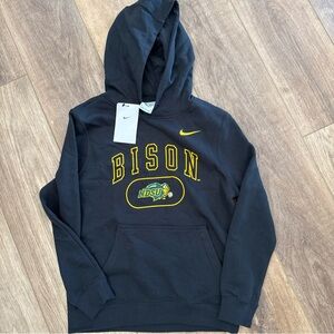 Nike Black Kids Hoodie with Yellow NDSU Bison Graphic